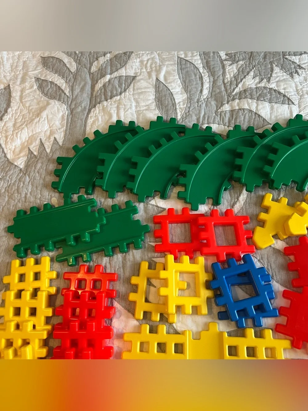 Vintage LITTLE TIKES Wee Waffle Blocks Set 49 Pieces 4” Including Intersection